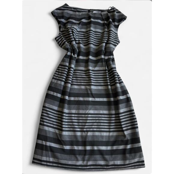 Calvin Klein Plus Size Women's Midi Dress Gray Striped Sleeveless